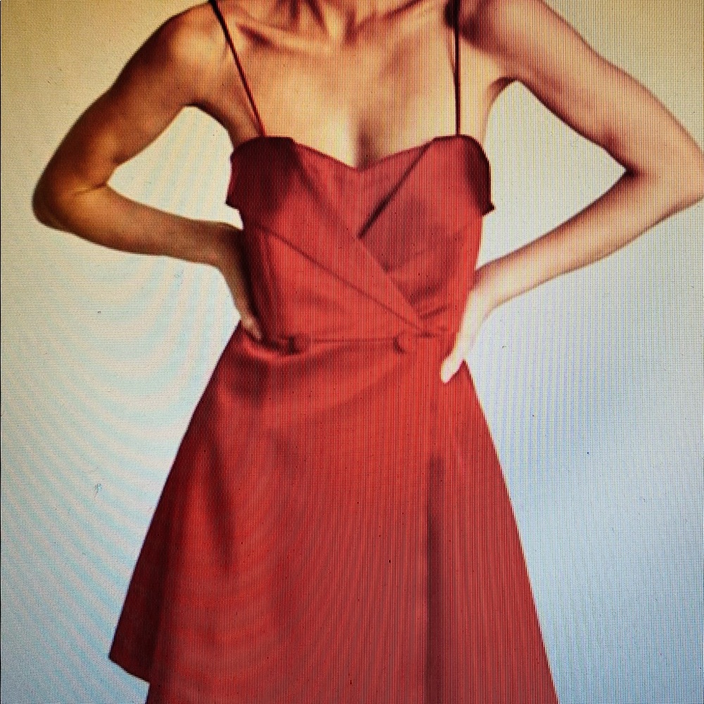 Festive Holiday: Red satin tuxedo dress. Worn once.